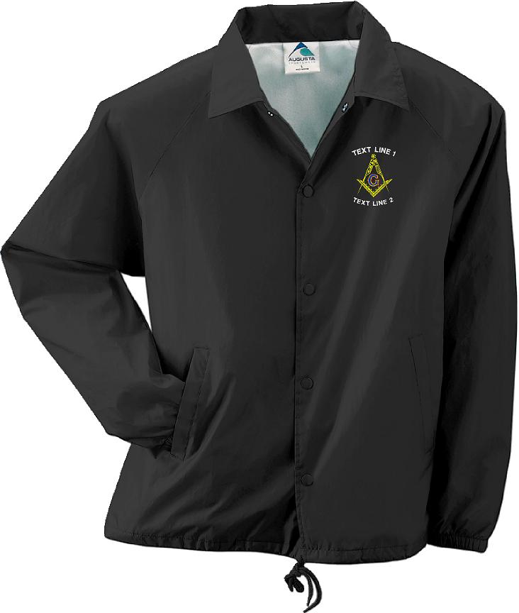 Masonic Square & Compass Windbreaker / Coaches Jacket Embroidere (image for) Masonic Square & Compass Windbreaker / Coaches Jacket Embroidere