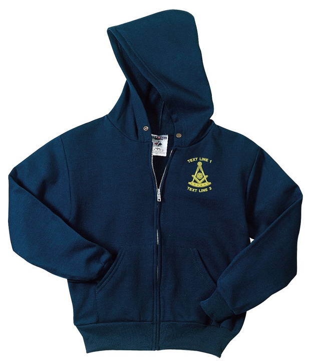 Past Master Masonic Fleece Full Zip Hoodie Embroidered #734-993 (image for) Past Master Masonic Fleece Full Zip Hoodie Embroidered #734-993