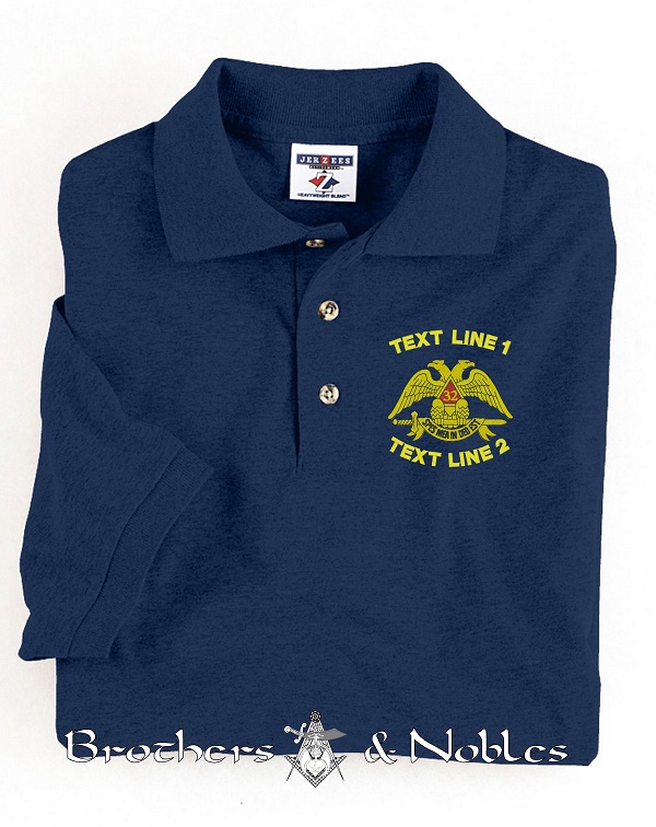 Scottish Rite 32ND Degree Polo 50/50 #864 (image for) Scottish Rite 32ND Degree Polo 50/50 #864