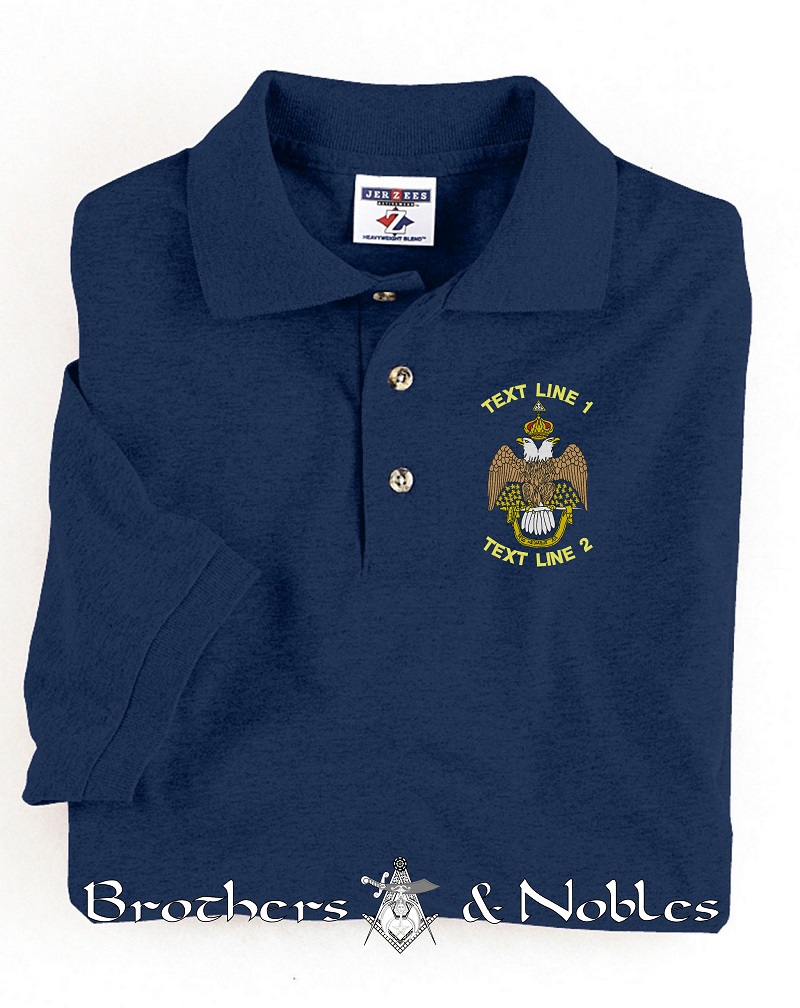Scottish Rite 33RD Degree Polo 50/50 #869 (image for) Scottish Rite 33RD Degree Polo 50/50 #869